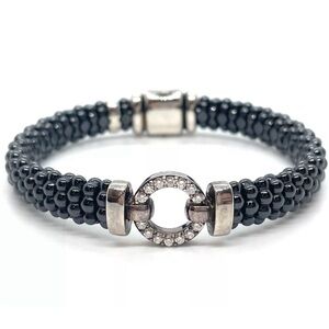 Lagos Black Caviar Spark Station Diamond Circle Bracelet